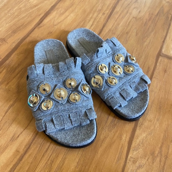 $679 Mercedes Castillo Loula wool sandals - Picture 1 of 3